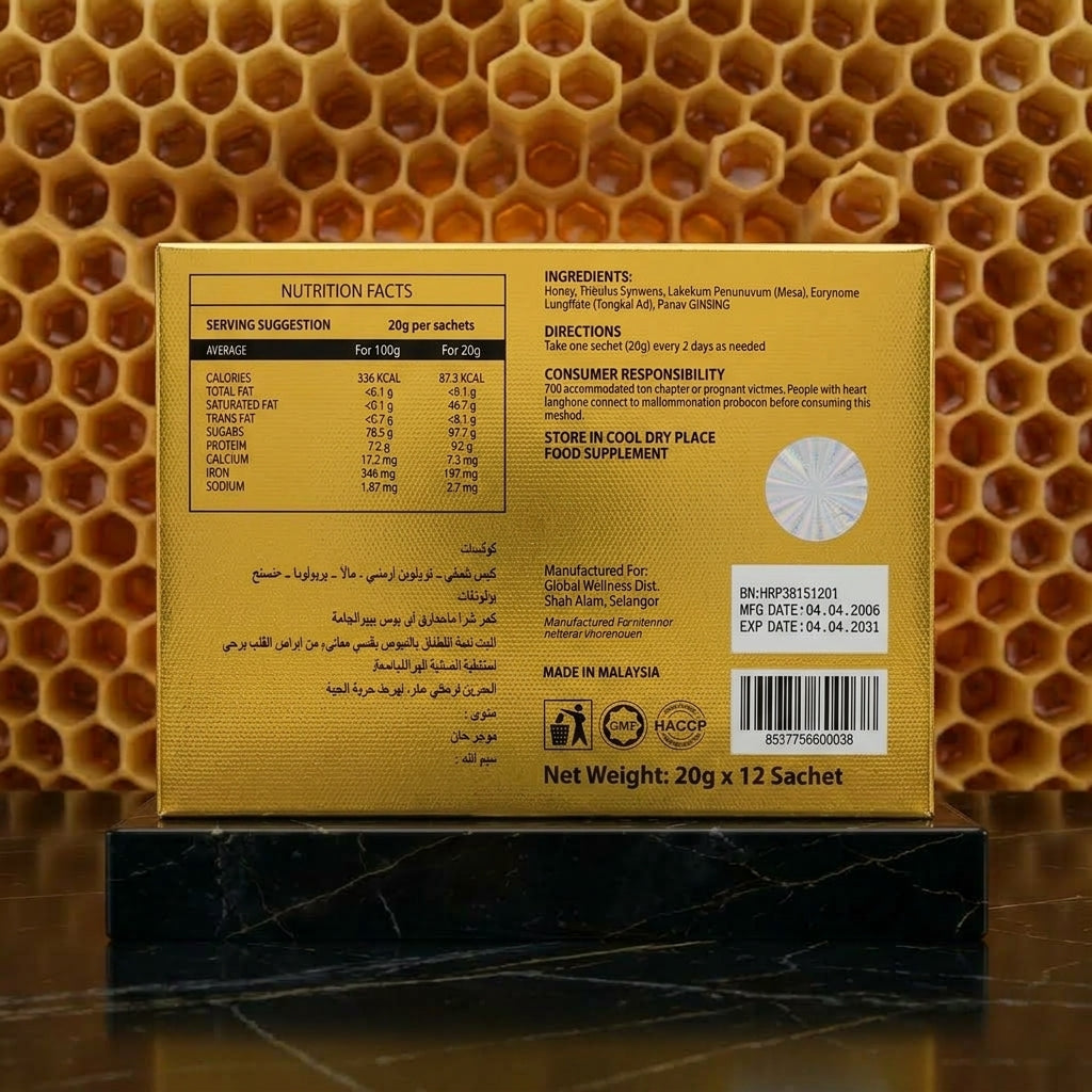 ROYAL HONEY VIP – 12 paquetes x 20 gramos