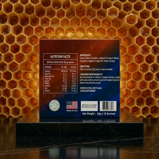 ROYAL HONEY AMERICAN (AMERICAN HONEY)   – 12 Packs x 20 Grams Box
