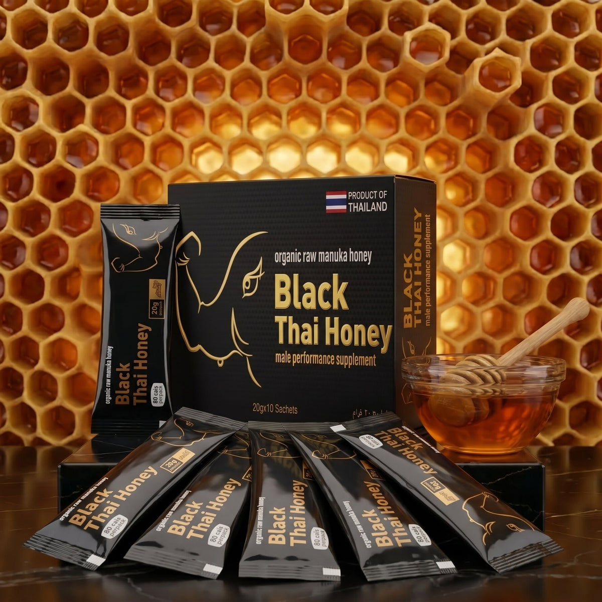 BLACK THAI HONEY (ROYAL BLACK THAI)   – 10 Packs x 20 Grams Box